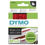 DYMO Authentic D1 etiketės | Juodas spaudinys ant raudonos juostos | 19 mm x 7 m | Lipnios etiketės LabelManager etikečių spausdintuvams | Pagaminta Europoje