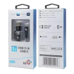 USB A į USB C laidas TB AKTBXKUCTOA120B 1,2 m, juodas