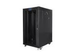 Laisvai pastatomas 19 colių 22U 800x1000 stiklinėmis durimis LCD (plok&scaron;čia pakuotė) V2 juodos spalvos Lanberg FF01 serijos serverio spinta