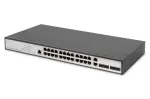 DIGITUS L2 valdomas Gigabit Ethernet tinklo jungiklis 24 prievadai + 2 kombinuoti ir 2 SFP magistraliniai prievadai