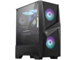 MSI MAG FORGE 100R vidutinio dydžio (Mid Tower) žaidimų kompiuterio korpusas, ATX/mATX/Mini-ITX, grūdintas stiklas, 2 x 120 mm ARGB ventiliatoriai, juodos spalvos