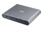 ATEN US3311 2 prievadų 4K DisplayPort USB-C KVM jungiklis su dokstacija ir maitinimo perdavimu
