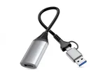 USB į HDMI adapteris EQUIP 133498 (USB-C ir USB-A vyri&scaron;kas į HDMI, 1080p, aliumininis korpusas, pilka)