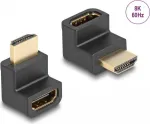 DeLOCK High Speed HDMI adapteris vyri&scaron;kas į moteri&scaron;ką kampuotas 8K 60 Hz juodas