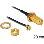 DeLOCK 88747 antenos kabelis, SMA lizdas montuojamas į korpusą &ndash; MHF/U.FL-LP-068 (I-PEX) ki&scaron;tukas, 0,2 m, atsparus purslams, juodas