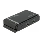 DELOCK DisplayPort 1.4 jungiklis 2 x 2 DisplayPort įėjimai į 1 x 2 DisplayPort i&scaron;ėjimai 8K