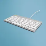 R-Go Tools ergonominė klaviatūra R-Go Compact Break, kompakti&scaron;ka klaviatūra su pertraukų programine įranga, AZERTY (BE), laidinė, balta