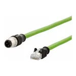 METZ CONNECT tinklo kabelis M12 (4 kontaktai) (S) į RJ-45 (M) - 5,0 m - 6,5 mm - SF/FTP - CAT 5e - halogeninis, be užkabinimo, suvyta gysla, tempimo grandinė, D-koduotas - žalias (142M1D15050)