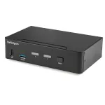 StarTech.com 2 prievadų DisplayPort KVM jungiklis - 4K 60Hz - vienas ekranas - dviejų prievadų UHD DP 1.2 USB KVM jungiklis su integruotu USB 3.0 &scaron;akotuvu ir garsu - Dell HP Apple Lenovo - TAA atitiktis