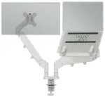 Leitz Ergo Space Saving dviejų monitorių ir ne&scaron;iojamojo kompiuterio laikiklis, spaustuvas/įvorė, 9 kg, 33 cm (13 colių), 81,3 cm (32 coliai), 100 x 100 mm, pilka