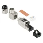 RJ45 Ki&scaron;tukas Cat.6A, beįrankis / lauko konfekcionavimui, STP ekranuotas, metalinis, 5 krypčių, GoodConnections (GC-N0165)