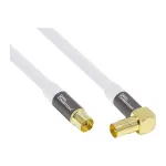 Good Connections SmartFLEX SAT antenos laidas, IEC/Coax kampuotas ki&scaron;tukas į lizdą, paauksuotas, keturgubai ekranuotas, 120 dB, baltas, 2 m (GC-M2063)