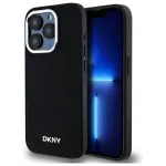 DKNY DKHMP15LPSCMCLK Kietasis dėklas, skirtas Apple iPhone 15 Pro 6,1 inch, juodas, paprastas logotipas, MagSafe