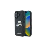 Karl Lagerfeld Monogram Karl & Choupette Head Pin Case, skirta iPhone 16 (Juoda)