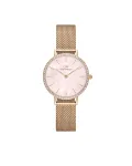 DANIEL WELLINGTON Moteri&scaron;kas laikrodis DW00100663 28mm Rožinis auksas Nerūdijančio plieno tinklelis