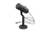 Laidinis PC mikrofonas GENESIS Radium 350D &mdash; USB Type-A/Type-C, -48 dB jautrumas, 16&ndash;14000 Hz, 2,5 m kabelis, juodas