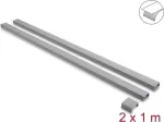 Delock lipnus kabelių kanalas su stumdomu dangteliu 40 x 19 mm, su jungiamuoju elementu - 1 m ilgio, 2 vnt., pilkas