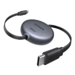 UGREEN USB-C į USB-C PD 100W įtraukiamas greito įkrovimo laidas 1m juodos spalvos