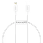 Baseus Superior Series USB-C į Lightning laidas 0,25 m baltas, 20W PD greitas įkrovimas ir duomenų sinchronizavimas