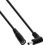 InLine&reg; DC prailginimo laidas, stačiu kampu lizdu, 4,0 x 1,7 mm, juodas, 5 m