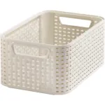 CURVER Style S daiktadėžė 28,5 x 19,4 x 13 cm, kreminės spalvos, ratano efektu