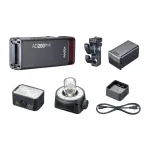 Godox AD200Pro II Ki&scaron;eninė Blykstė su Plikuoju Vamzdžiu ir Fresnelio Galvute, 200Ws, TTL/HSS, 2.4GHz X Sistema