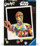 Pie&scaron;imo rinkinys Ravensburger CreArt Star Wars C-3PO &ndash; drobės pie&scaron;imo rinkinys figūrėlės kūrimui