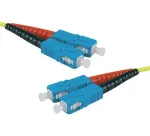 Exertis Connect HD &scaron;viesolaidinis komutacinis kabelis, OS2 vienmodis, SC Duplex į SC Duplex, UPC, geltonas, 15 m 392877