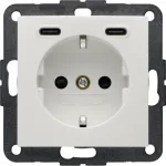 Berker SCHUKO lizdas su USB-C PD 20W, S.1, poliarinė balta blizgi 48158989