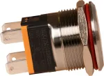 JOY-IT Button22C-02 fiksacinė mygtuko jungtis, raudona, 240 V AC, 15 A, IP67, IK10, skydinio montavimo