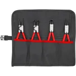 Knipex replių rinkinys vidiniams ir i&scaron;oriniams fiksavimo žiedams, 4 vnt., ritininiame dėkle, 19-60 mm