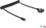 Delock 67692 D-Tap &ndash; USB Type-C&trade; (ki&scaron;tukas) spiralinis kabelis, 1 m