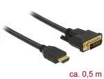 Vaizdo kabelio adapteris DeLOCK 85651 0,5 m HDMI A tipas DVI juodas