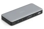 DIGITUS USB-C dokų stotelė, 11 prievadų - 2x HDMI / DP / 2x USB-A 3.2 Gen 2 / USB-C 3.2 Gen 2 / GbE / SD / MicroSD / DC-Jack - 150 W maks. / 3.5 mm