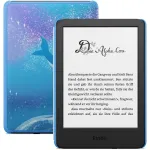 Amazon Kindle Kids Edition el. knygų skaitytuvas, 16 GB, 6 colių E-Paper jutiklinis ekranas, Wi-Fi, USB-C, Kosminio banginio dizainas, juodas/mėlynas