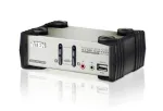 ATEN 2 prievadų USB - PS/2 VGA KVM jungiklis su garsu ir USB 2.0 stebulėle (įskaitant KVM kabelius)