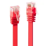 Lindy 47513 tinklo kabelis Cat6 U/UTP plok&scaron;čias 3 m raudonas