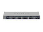 Valdomas Gigabit Ethernet jungiklis Netgear GS752TX, 48x RJ-45 10/100/1000, 10G palaikymas, 1U stovas, pilka
