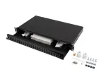 Patch panel 1U Lanberg FOP1-24SD-LQB plieninis juodas montavimui į stelažą