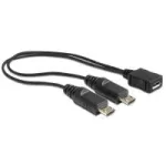 USB laidas DeLOCK 20,5 cm USB Micro-B 2 x USB Micro-B