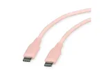 ROLINE USB 2.0 laidas C-C ST/ST Silikono 60W 1m rožinis
