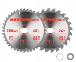 CMT pjūklų diskų rinkinys 250 x 30 mm, 24/40 dantys, HM, du diskai