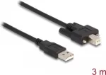 DeLOCK USB 2.0 laidas, Type-A ki&scaron;tukas &ndash; Type-B ki&scaron;tukas su varžtais, 3 m