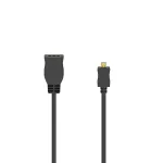 Hama 00205168 High Speed HDMI jungiamasis adapteris-kabelis, Micro HDMI (D tipo) ki&scaron;tukas &ndash; HDMI (A tipo) lizdas, 0,1 m, ekranuotas, 1080p, juodas