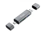 Equip kortelių skaitytuvas su USB 3.0 &scaron;akotuvu, OTG, MicroSD (TransFlash), MicroSDHC, SD, SDHC, pilka, CE ir RoHS, USB 3.2 Gen 1 (3.1 Gen 1) Type-A/Type-C, 202 mm, 12 mm
