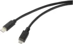 Renkforce USB laidas USB 2.0 USB-C&reg; ki&scaron;tukas, USB-Micro-B ki&scaron;tukas 1,00 m Juodas Apvalus RF-5719754 (RF-5719754)