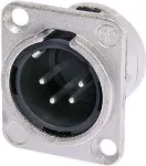 Neutrik NTR-NC4MDL1 - Ki&scaron;tukinis jungiklis, 4 kontaktų, juodas/sidabrinis, -30&ndash;80 &deg;C, IP 40