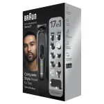 Braun MGK7491 17-in-1 Multi-Grooming Style Kit, juodas/sidabrinis, belaidis, Li-Ion, 100 min veikimo laikas
