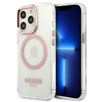 Guess Metal Outline MagSafe kietas dėklas, skirtas iPhone 13 Pro / 13 6,1 inch - Rožinis