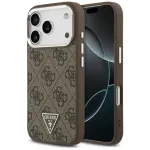 Guess 4G Triangle Logo MagSafe Dėklas, skirtas iPhone 17 Pro (Ruda spalva)